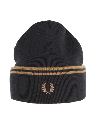 Fred Perry Beanie Twin Tip In Black