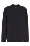 Zella Seamless Quarter Zip Pullover In Black