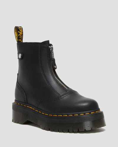 Dr. Martens Nappa Leder Jetta Plateau Stiefel Schuhe In Black
