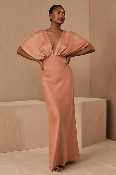 Bhldn Leila Satin Charmeuse Dress In Pink
