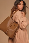 LULUS BACK TO BUSINESS COGNAC TOTE