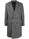 AMI ALEXANDRE MATTIUSSI HOUNDSTOOTH PATTERN DOUBLE-BREASTED COAT