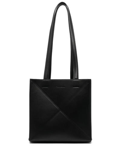 Nanushka Cross-motif Faux-leather Tote In Black