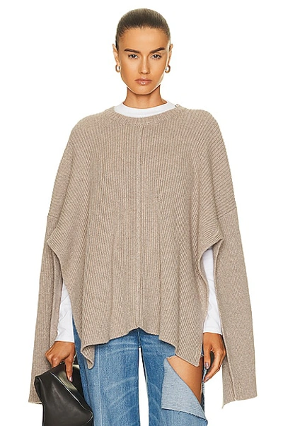 Peter Do Crew Neck Cape Sweater In Sand
