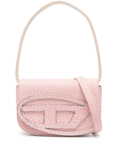 Diesel Leather Animal-print Shoulder-bag In Rosa