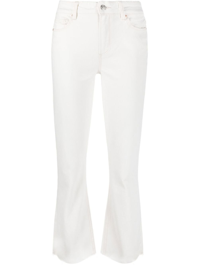 Paige Cropped Kick-flare Jeans In White