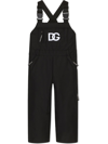 DOLCE & GABBANA LOGO-EMBROIDERED STRAIGHT-LEG DUNGAREES