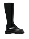 POLLINI CHUNKY LEATHER BOOTS