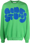 Acne Studios Bubble Logo-embroidered Oversized-fit Cotton-jersey Sweatshirt In Electric Green