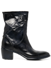 Madison.maison Laminated Metallic-finish 60mm Ankle Boots In Blue