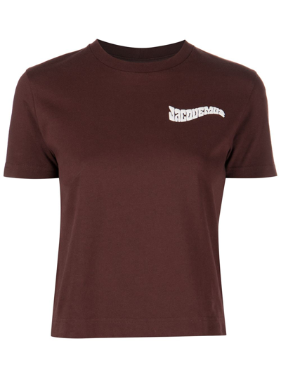 Jacquemus Camargue Logo-print T-shirt In Brown 850