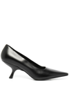THE ROW KITTEN LEATHER PUMPS
