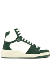 Saint Laurent Sl24 Leather High-top Trainers In 8513 White/dark Basil