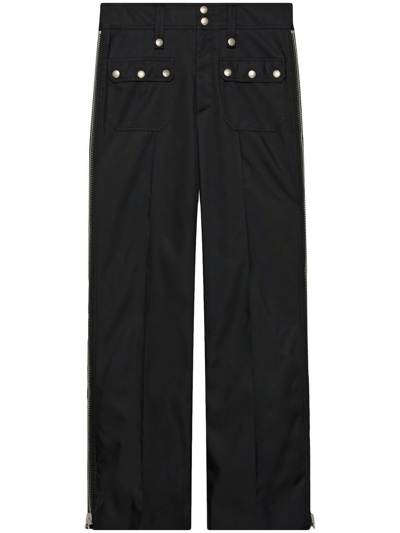 GUCCI SIDE-ZIPS WIDE-LEG CANVAS TROUSERS