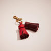 Coach Remade Colorblock Tassel Bag Charm In Red