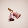 Coach Remade Colorblock Tassel Bag Charm In Pink Metallic