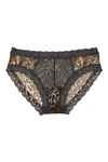 Natori Feathers Hipster Panty In Coal Luxe Leopard Print