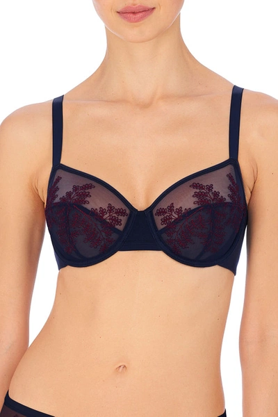 Natori Frame Full Fit Unlined Underwire Bra (36b) In Dark Blue Combo