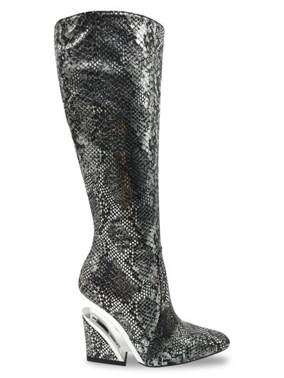 Lady Couture Women's Viva Python-embossed Tall Boots In Black