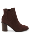 Splendid Women's Marika Block Heel Suede Booties In Chocolate