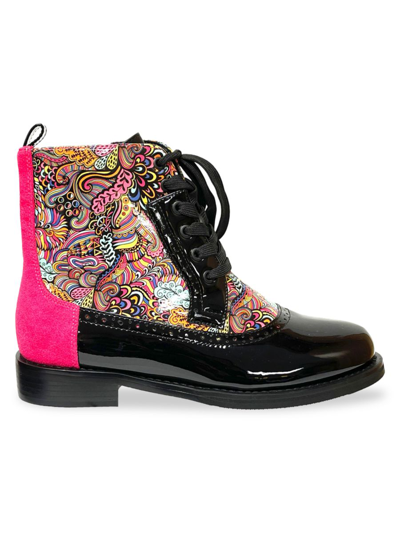 Lady Couture Women's Chelsea Colorblock Oxford Boots In Black Multi