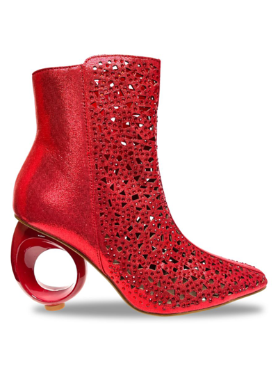 Lady Couture Women's Breeze Studded Ankle Boots In Red