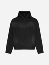 Balenciaga Matte-effect Denim Hoodie In Matte Black