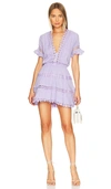 Peixoto Embroidered Lace Cover-up Mini Dress In Dusty Lavender