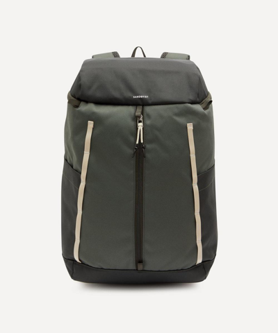 Sandqvist Sune Recycled Polyester Zip-top Backpack In Dark Green