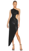 Norma Kamali Sunburst Asymmetric Cutout-jersey Midi Dress In Black