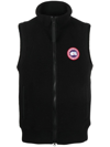 Canada Goose Sleeveless Jacket With Logo Patch In Black