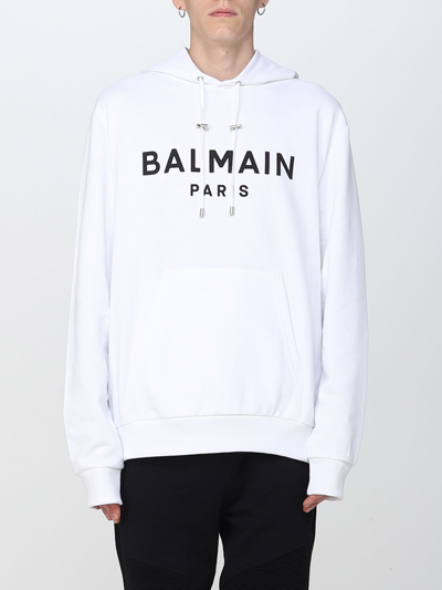 Balmain Sweatshirt  Men Color White In Blancnoir