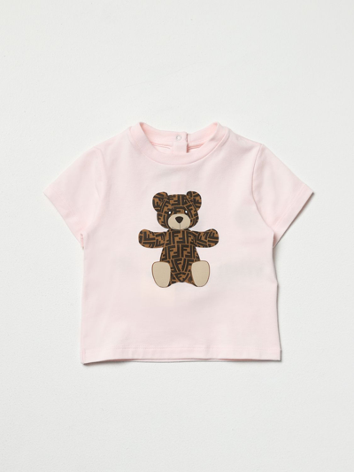 Fendi Baby Girls Pink Ff Teddy T-shirt