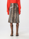 Ganni Snake Print Wrap Midi Skirt In Snake Starfish In Multicolor