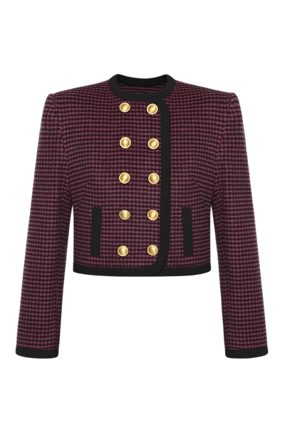 George Keburia Wool Cropped Double-breasted Blazer