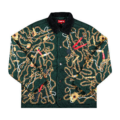 Pre-owned Supreme Chains Quilted Jacket 'dark Green'