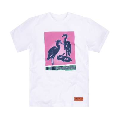 Pre-owned Heron Preston Herons Nighshift Short-sleeve T-shirt 'white/pink'
