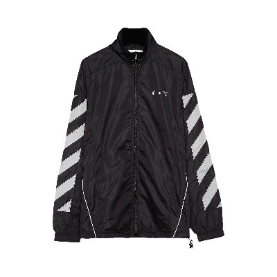Pre-owned Off-white Diag Nylon Tracktop 'black/limestone'