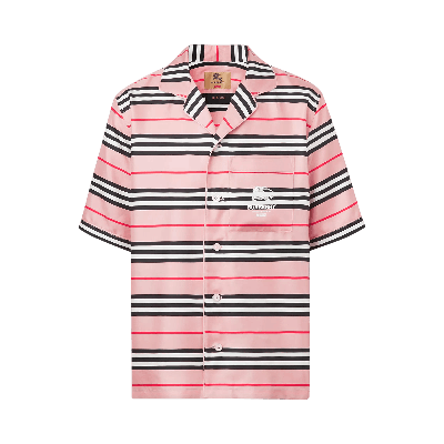 Pre-owned Supreme X Burberry Icon Stripe Silk Pyjama Shirt (burberry Exclusive) 'archive Beige' In Tan