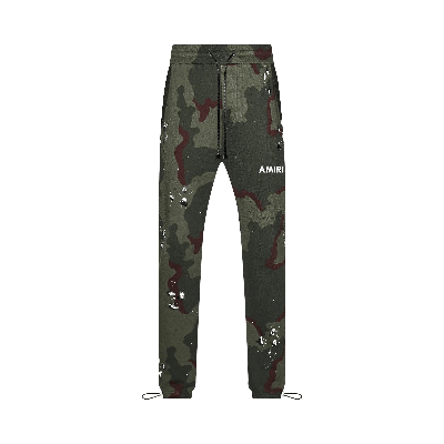 Pre-owned Amiri Army Logo Sweatpant 'camo' In Green