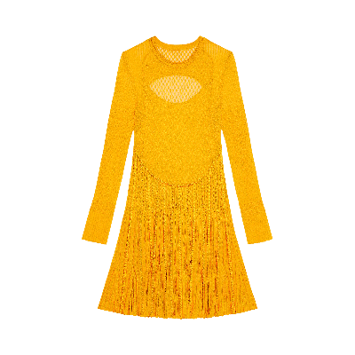 Pre-owned Givenchy Long-sleeve Frills Dress 'golden Yellow'