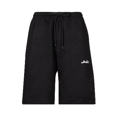 Pre-owned Off-white Paint Script Skate Sweatshort 'black'