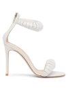 Gianvito Rossi Women's Bijoux Sequined Nappa Leather Sandals In White