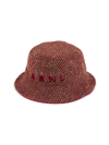 Marni Men's Pigeon Wool Bucket Hat In Burgundy