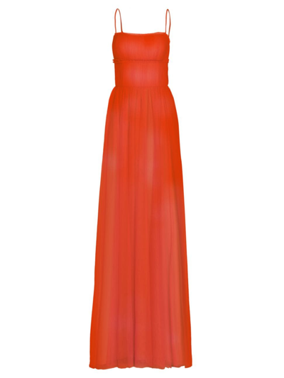 Vera Wang Bride Women's Manuela Tulle Cape Back Gown In Tangerine