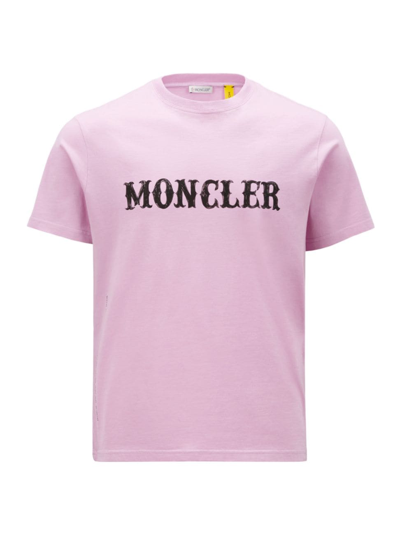 Moncler Genius Logo Cotton Jersey T-shirt In Purple