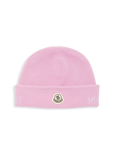 Moncler Genius Tricot Wool Beanie In Pink