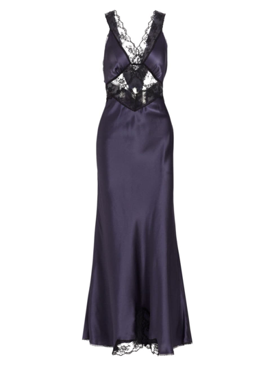 Sir Women's Willa Silk Cut-out Gown In Navy