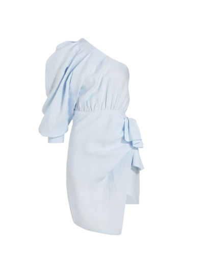 Piece Of White Women's Galilea One-shoulder Wrap Dress In Blue