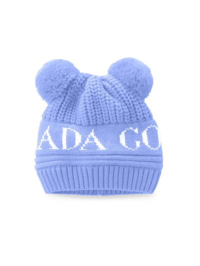 Canada Goose Logo Double Pom-pom Hat In Dawn Blue